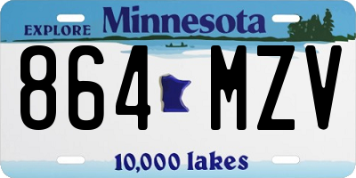 MN license plate 864MZV