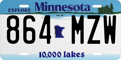 MN license plate 864MZW