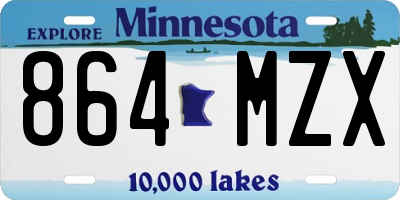 MN license plate 864MZX