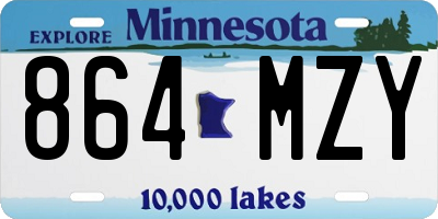 MN license plate 864MZY