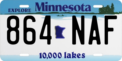 MN license plate 864NAF