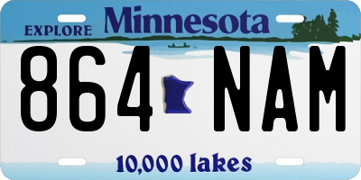 MN license plate 864NAM