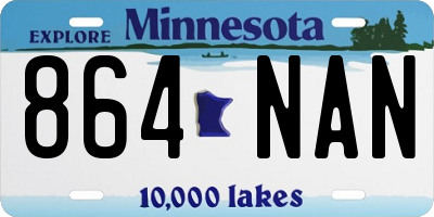 MN license plate 864NAN