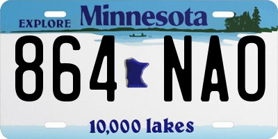 MN license plate 864NAO