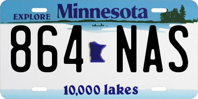 MN license plate 864NAS