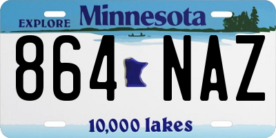MN license plate 864NAZ