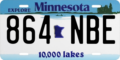 MN license plate 864NBE