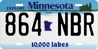 MN license plate 864NBR