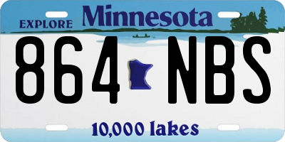 MN license plate 864NBS