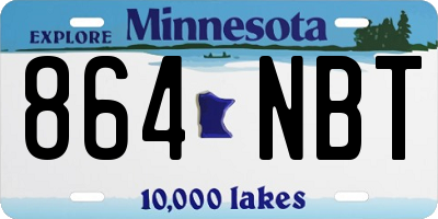 MN license plate 864NBT