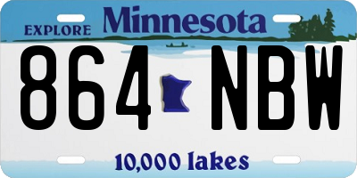 MN license plate 864NBW