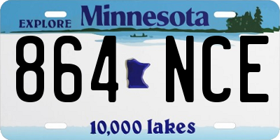 MN license plate 864NCE