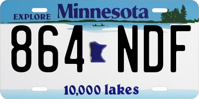 MN license plate 864NDF