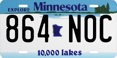 MN license plate 864NOC
