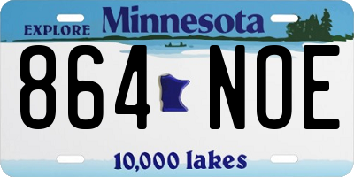 MN license plate 864NOE