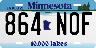 MN license plate 864NOF