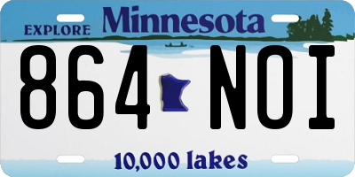 MN license plate 864NOI