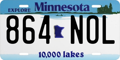 MN license plate 864NOL
