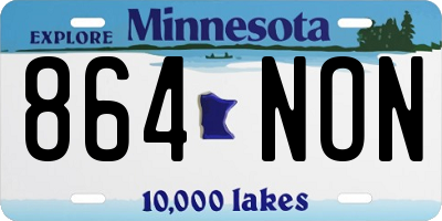 MN license plate 864NON