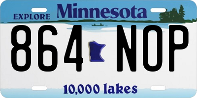 MN license plate 864NOP