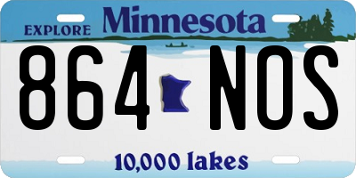 MN license plate 864NOS