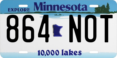 MN license plate 864NOT