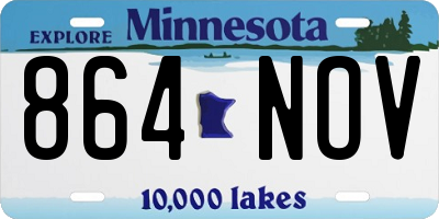 MN license plate 864NOV