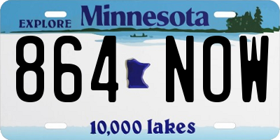 MN license plate 864NOW