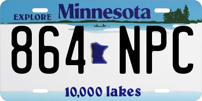 MN license plate 864NPC