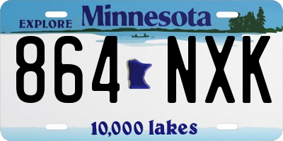 MN license plate 864NXK