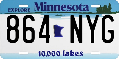 MN license plate 864NYG