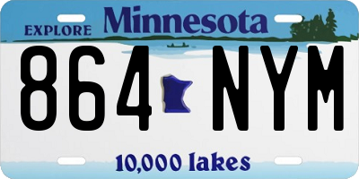 MN license plate 864NYM