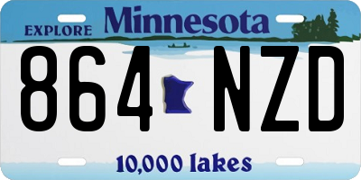 MN license plate 864NZD