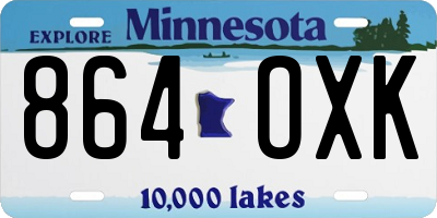 MN license plate 864OXK