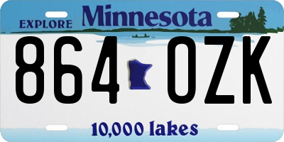 MN license plate 864OZK