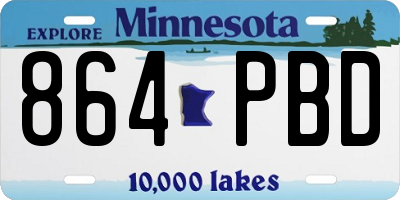 MN license plate 864PBD
