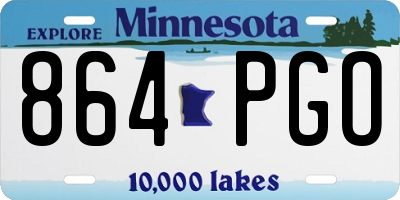 MN license plate 864PGO