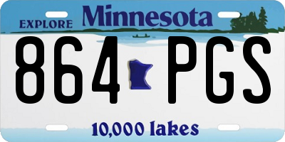 MN license plate 864PGS