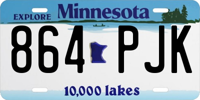 MN license plate 864PJK