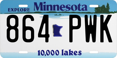 MN license plate 864PWK