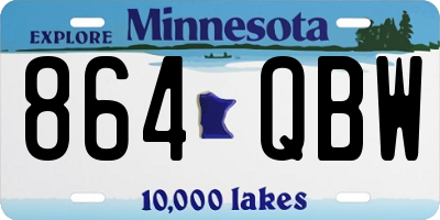 MN license plate 864QBW