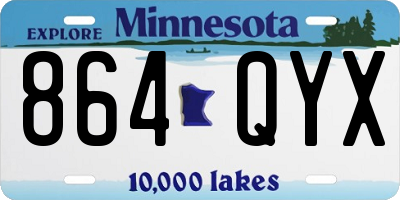 MN license plate 864QYX