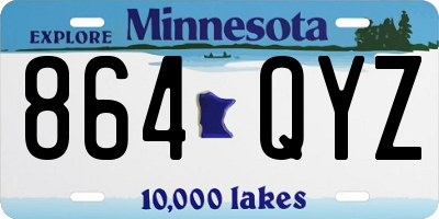 MN license plate 864QYZ