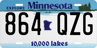 MN license plate 864QZG
