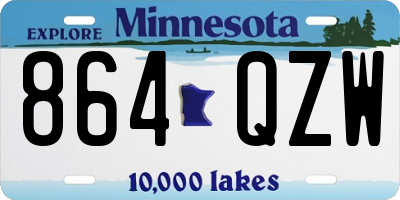 MN license plate 864QZW