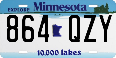 MN license plate 864QZY
