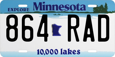 MN license plate 864RAD