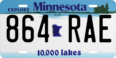 MN license plate 864RAE