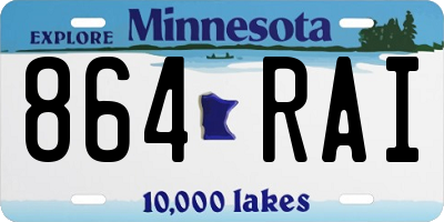 MN license plate 864RAI