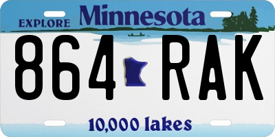 MN license plate 864RAK